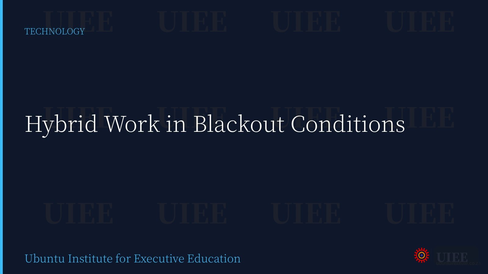 Hybrid Work in Blackout Conditions